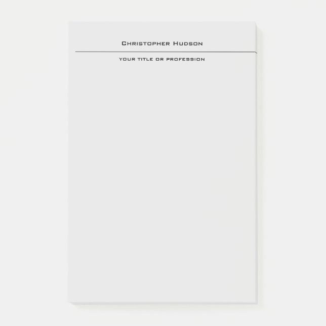 Professionell Hellgrau Einfach Schlicht Post-it Klebezettel (Vorderseite)