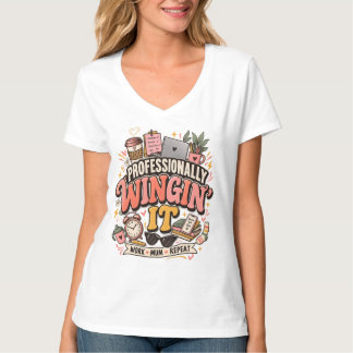 Professionell improvisierende arbeitende Mutter lu T-Shirt