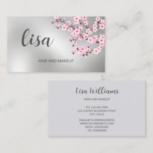 Professionell Kirschblüten-Rosa Silber Geschäft C Visitenkarte