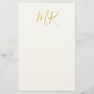 Professionell Klassisch Monogramm Minimalistisch S Briefpapier