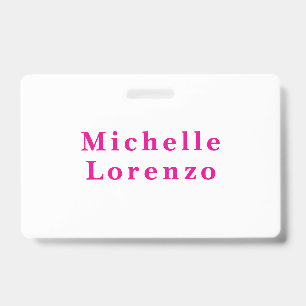 Professionell Modern Einfach Schlicht Name Pink & Ausweis
