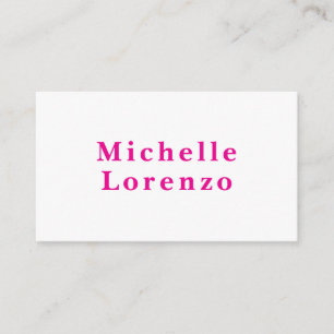 Professionell Modern Einfach Schlicht Name Pink & Begleitkarte