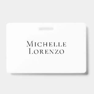 Professionell Modern Einfach Schlicht Name Schwarz Ausweis