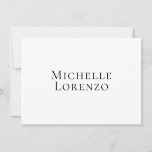 Professionell Modern Einfach Schlicht Name Schwarz Mitteilungskarte