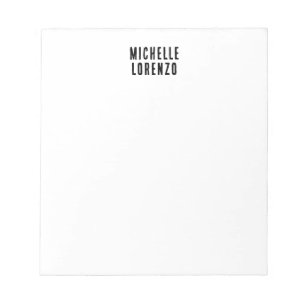Professionell Modern Einfach Schlicht Name Schwarz Notizblock