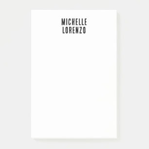 Professionell Modern Einfach Schlicht Name Schwarz Post-it Klebezettel