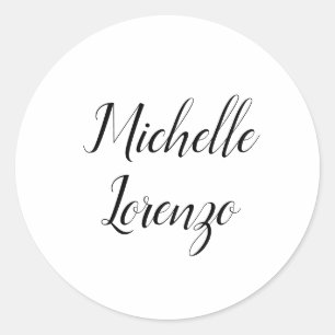 Professionell Modern Einfach Schwarz & Weiß Runder Aufkleber