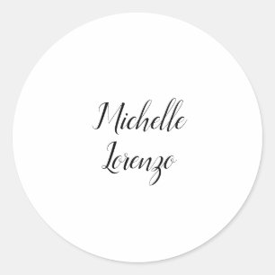 Professionell Modern Einfach Schwarz & Weiß Runder Aufkleber