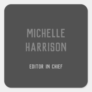 Professionell Modern Einfach Stylisch Schwarz Grau Quadratischer Aufkleber