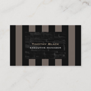 Professionell Modern Elegant Schwarz Beige Gestrei Visitenkarte