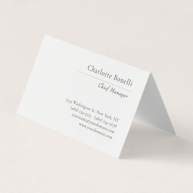 Professionell Modern Minimalistisch Einfach Schwar Visitenkarten (Vorderseite)