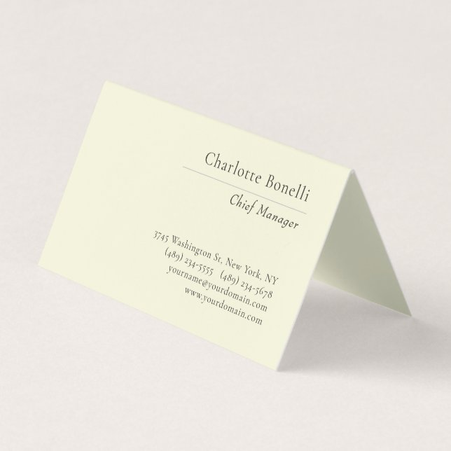 Professionell Modern Minimalistisch Einfache Beige Visitenkarten (Vorderseite)