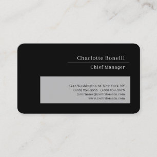 Professionell Modern Minimalistisch Schwarz & Grau Visitenkarte
