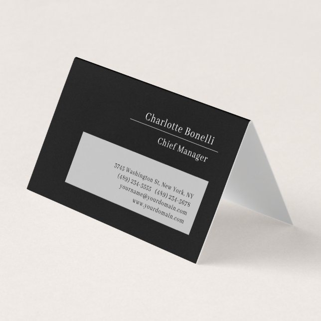 Professionell Modern Minimalistisch Schwarz & Grau Visitenkarten (Vorderseite)