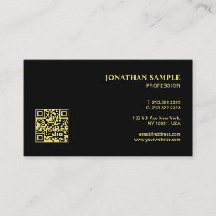 Professionell modernes QR-Code Minimal schwarz und Visitenkarte