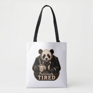 Professionell müder Panda-Caffee-Liebhaber
