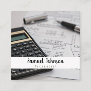 Professionell saubere stilvolle Buchhalterin CPA Quadratische Visitenkarte