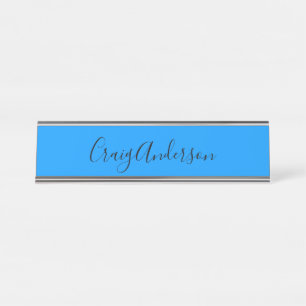 Professionell Schlicht Modern Elegant Hellblau Chi Schreibtischnamensplakette