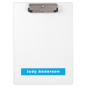 Professionell Schlicht Modern Elegant Name Blau We Klemmbrett