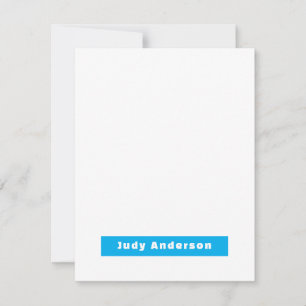 Professionell Schlicht Modern Elegant Name Blau We Mitteilungskarte