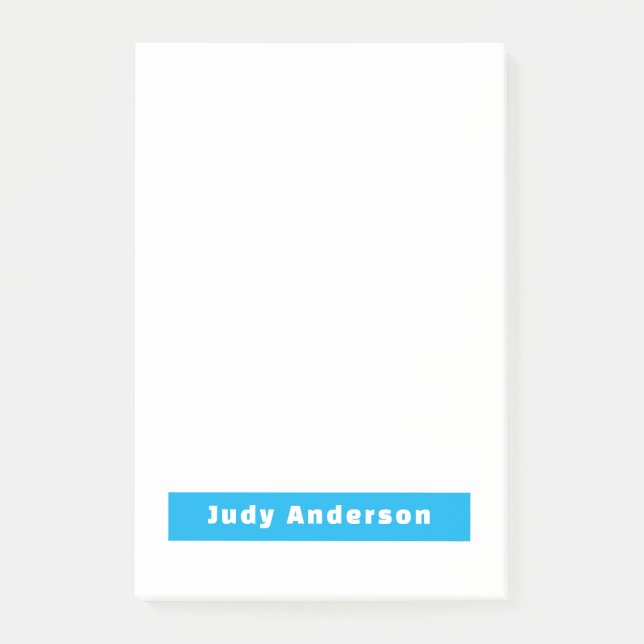Professionell Schlicht Modern Elegant Name Blau We Post-it Klebezettel (Vorderseite)