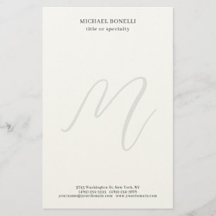 Professionell Schlicht Modern Minimalistisch Monog Briefpapier