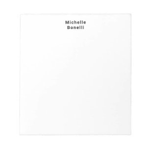 Professionell Schlicht Modern Minimalistisch Weiß Notizblock