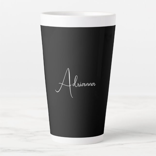 Professionell schwarze Handschrift mit Ihrem Namen Milchtasse (Vorderseite)