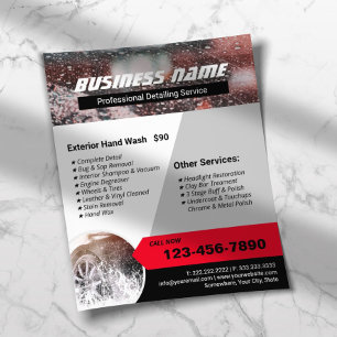 Professionelle Autowäsche Auto-Detailing-Reinigung Flyer