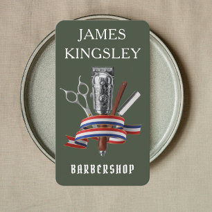Professionelle Barbier Luxus Waldgrün BarberShop Visitenkarte