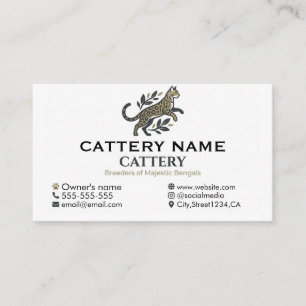Professionelle Bengalkatzen Zucht Customizable Visitenkarte