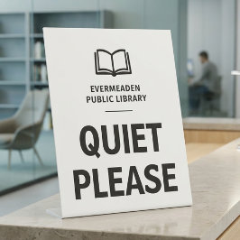 Professionelle Bibliothek Bitte Ruhe Sockelschild