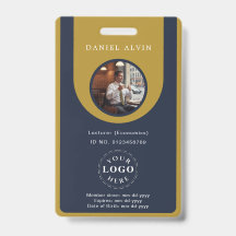 Professionelle blaue braune Mitarbeiter-ID-Karte