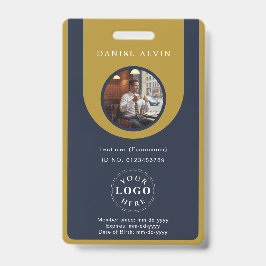 Professionelle blaue braune Mitarbeiter-ID-Karte Ausweis