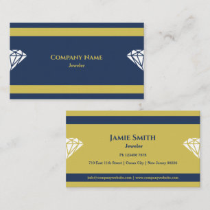 Professionelle blaue und goldene Juwelier-Visitenk Visitenkarte