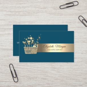 Professionelle Bokeh-Gold-Glitter-Reinigungswerkze Visitenkarte