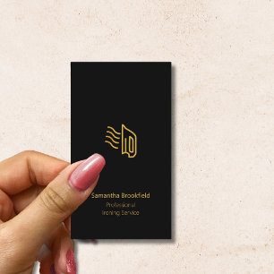 Professionelle Bügelserviceleistungen Schwarz Gold Visitenkarte
