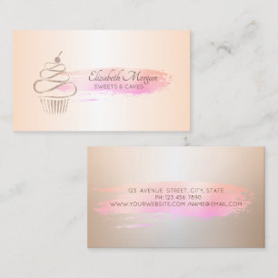 Professionelle Cupcake-Bäckerei mit Pinselstrich-T Visitenkarte