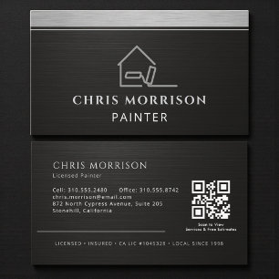 Professionelle elegante moderne Maler-QR-Code Visitenkarte