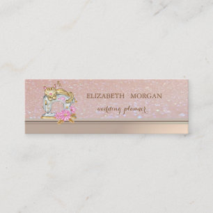 Professionelle elegante Nähmaschine Katze Glitter Mini Visitenkarte
