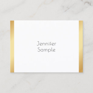 Professionelle elegante Trendvorlage Gold Weiß Visitenkarte