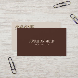 Professionelle elegante Vorlage Braun & Beige Luxu Visitenkarte