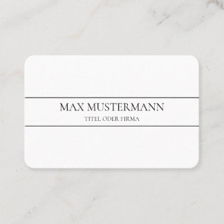 Professionelle Elegante Weiße Visitenkarte