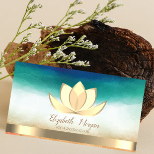 Professionelle elegante Yoga-Insturktorin Goldener Visitenkarte