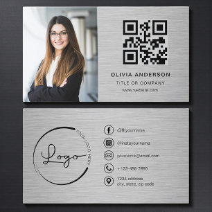Professionelle Foto-Metall-QR-Code-Social-Media-Vo Visitenkarte