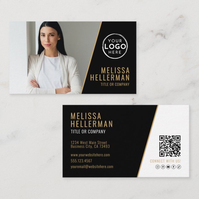 Professionelle Foto-QR-Code Firma Ihr Logo Visitenkarte (Vorne/Hinten)