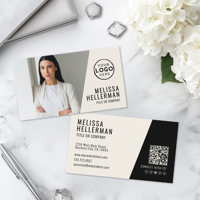 Professionelle Foto-QR-Code Firma Ihr Logo Visitenkarte (Professional Photo QR Code Company Your Logo Business Card )