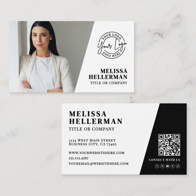 Professionelle Foto-QR-Code-Firma Ihr Logo Visitenkarte (Vorne/Hinten)