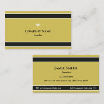 Professionelle gelbe Juwelier-Geschäftskarte