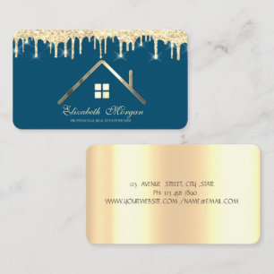 Professionelle Gold Glitter Tropfen Immobilien Bla Visitenkarte
